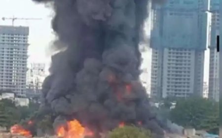 महाराष्ट्र के मुंबई के फर्नीचर गोदाम में लगी भीषण आग