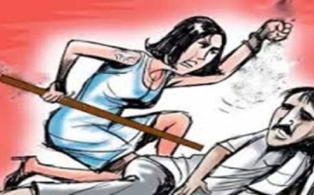 सतना में पत्नी ने पति को पीटा ,विडिओ सोशल मीडिया पर वायरल