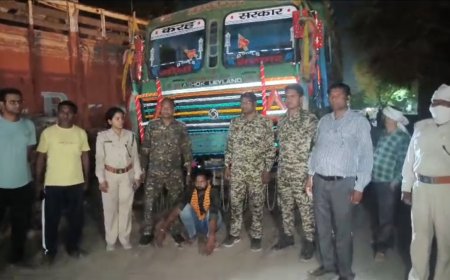 MP में पकड़ाया अवैध रेत से भरा डंपर,चालक ने बताया:यह डंपर कृषि मंत्री के बेटे का