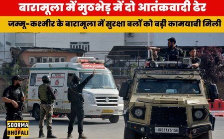 पहलगाम आतंकी हमले के एक दिन बाद बारामूला में मुठभेड़ में दो आतंकवादी ढेर